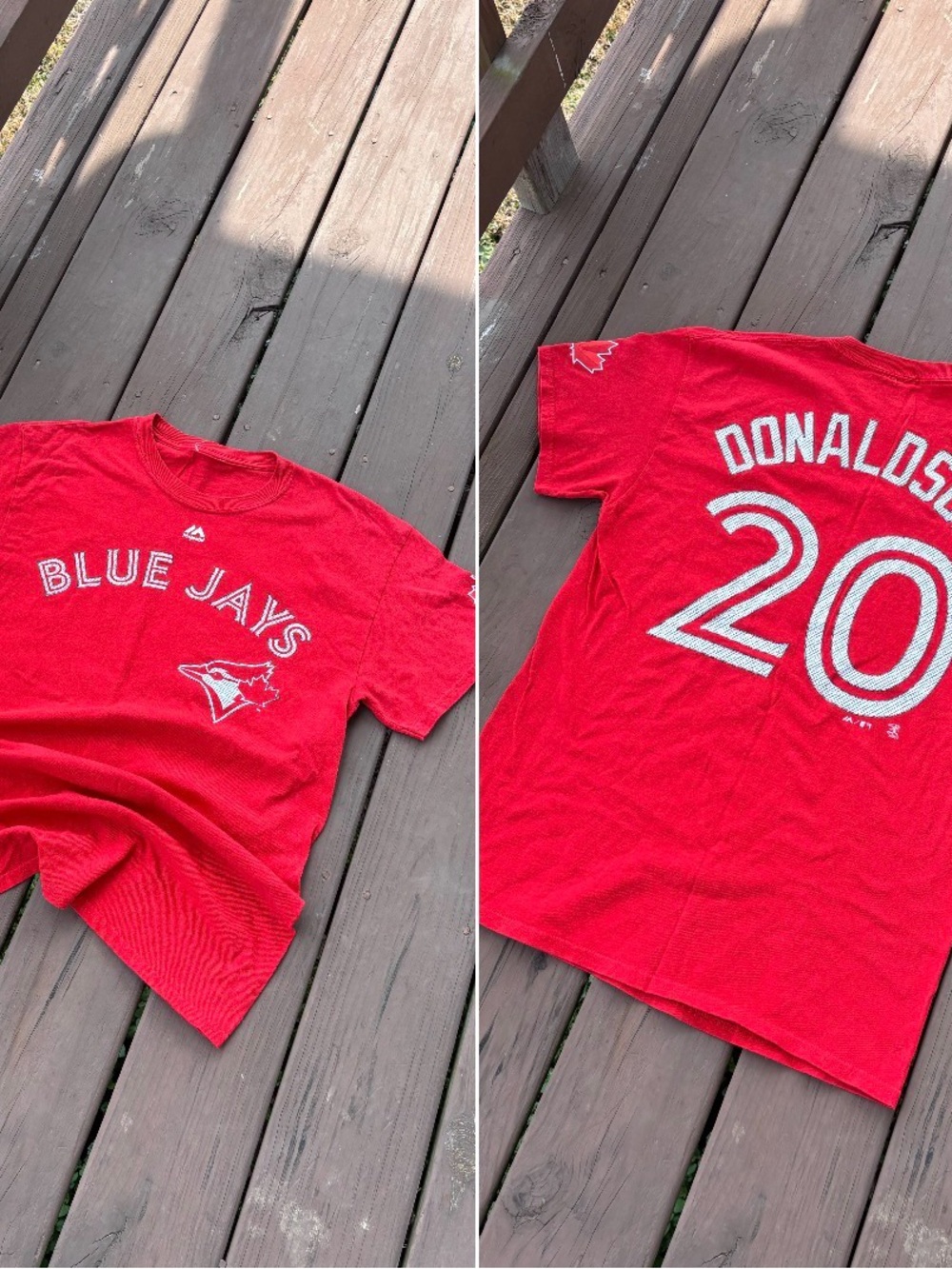 Toronto Blue Jays Donaldson #20 Mens M Red Majestic Tee